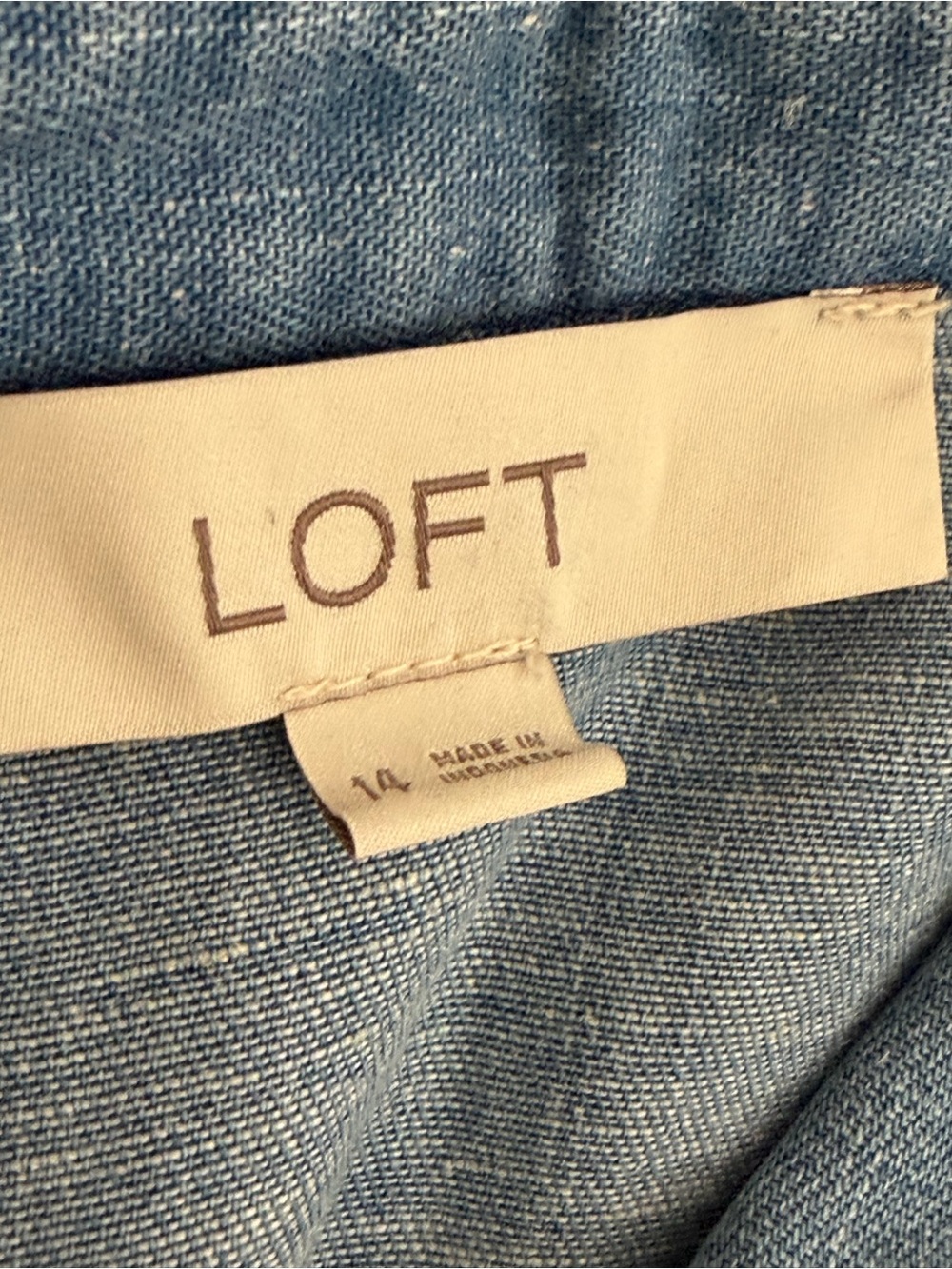 LOFT Light Blue Denim Maxi Shirt Dress with Belt - Picture 2 of 4